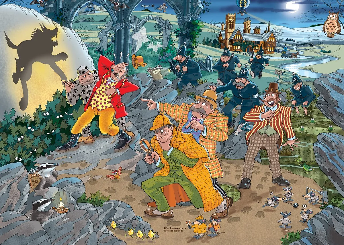Jumbo Wasgij Mystery 14 The Hound Of The Wasgijville! Puzzel - 1000 Stukjes