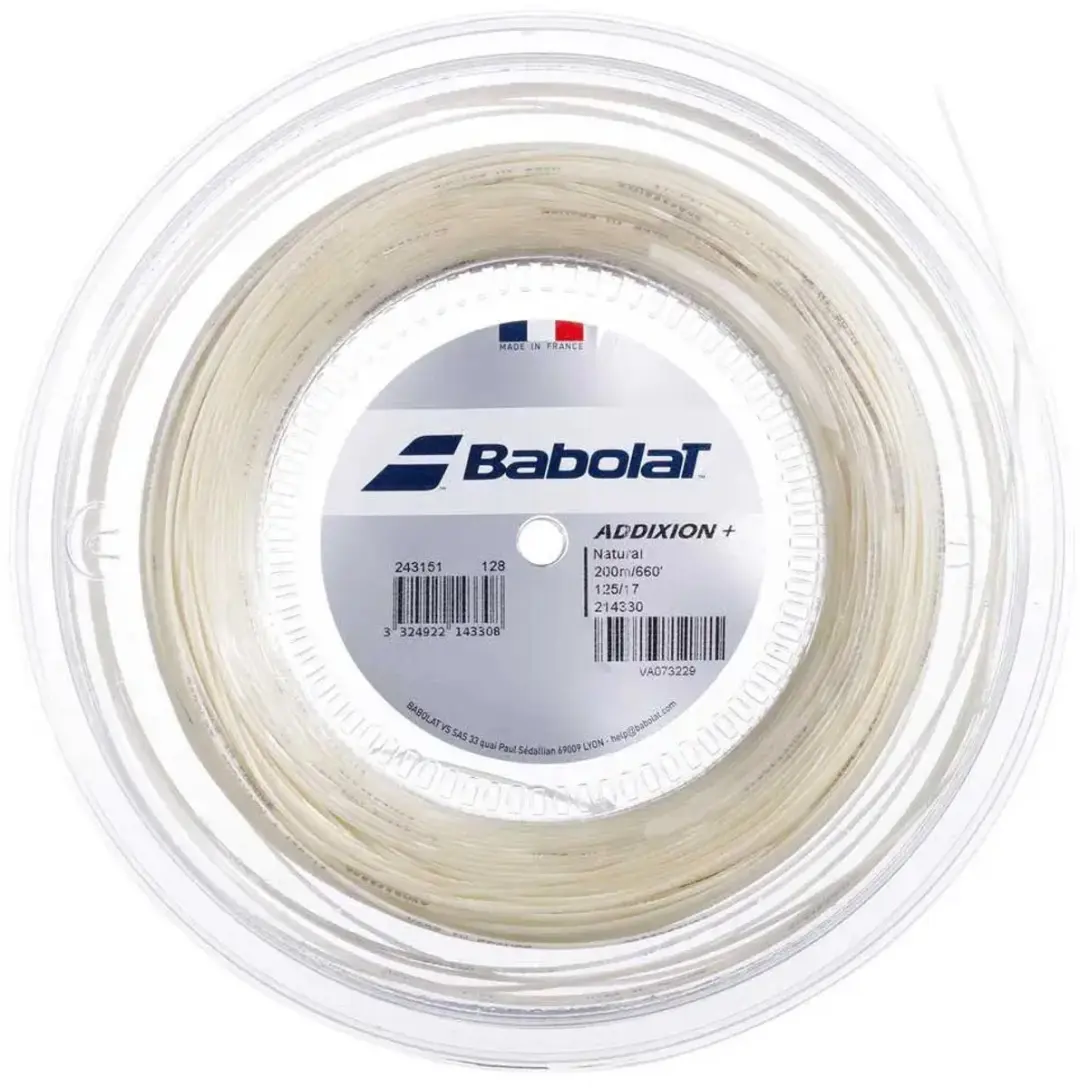 Babolat Addixion+ Rol 200M Tennissnaar Snaar Dikte: 1.30,Kleur: Naturel