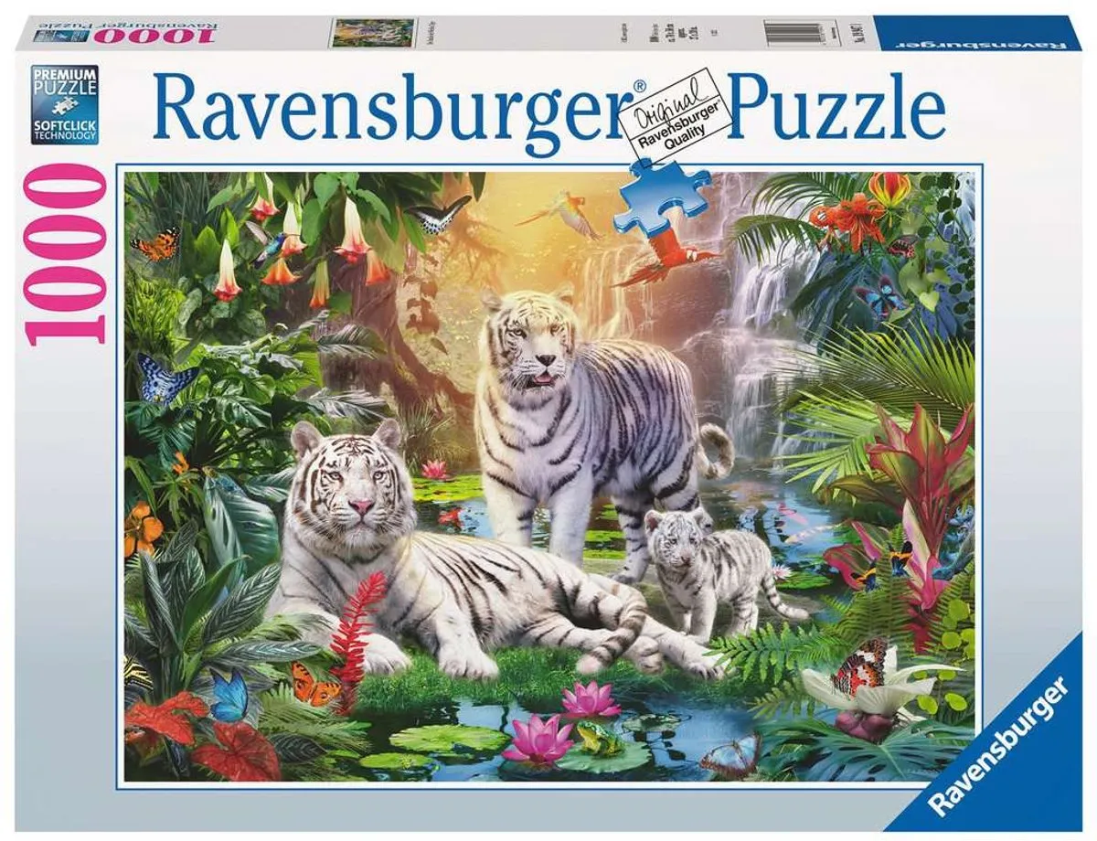 Ravensburger Familie der Weißen Tiger Puzzel 1000 Stuks
