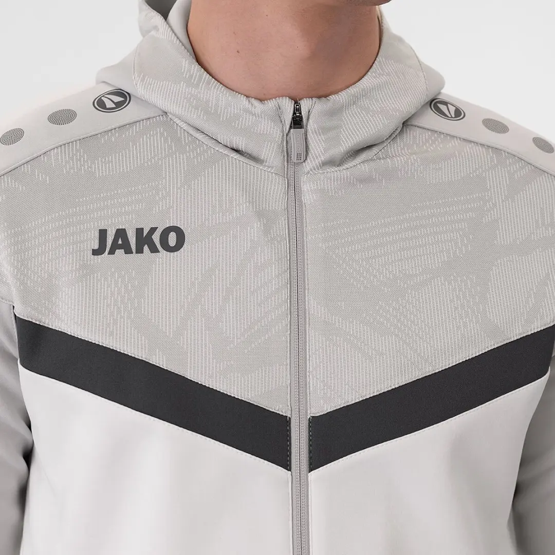 Jako Iconic Jas Met Kap Heren - L - Wit/Zachtgrijs