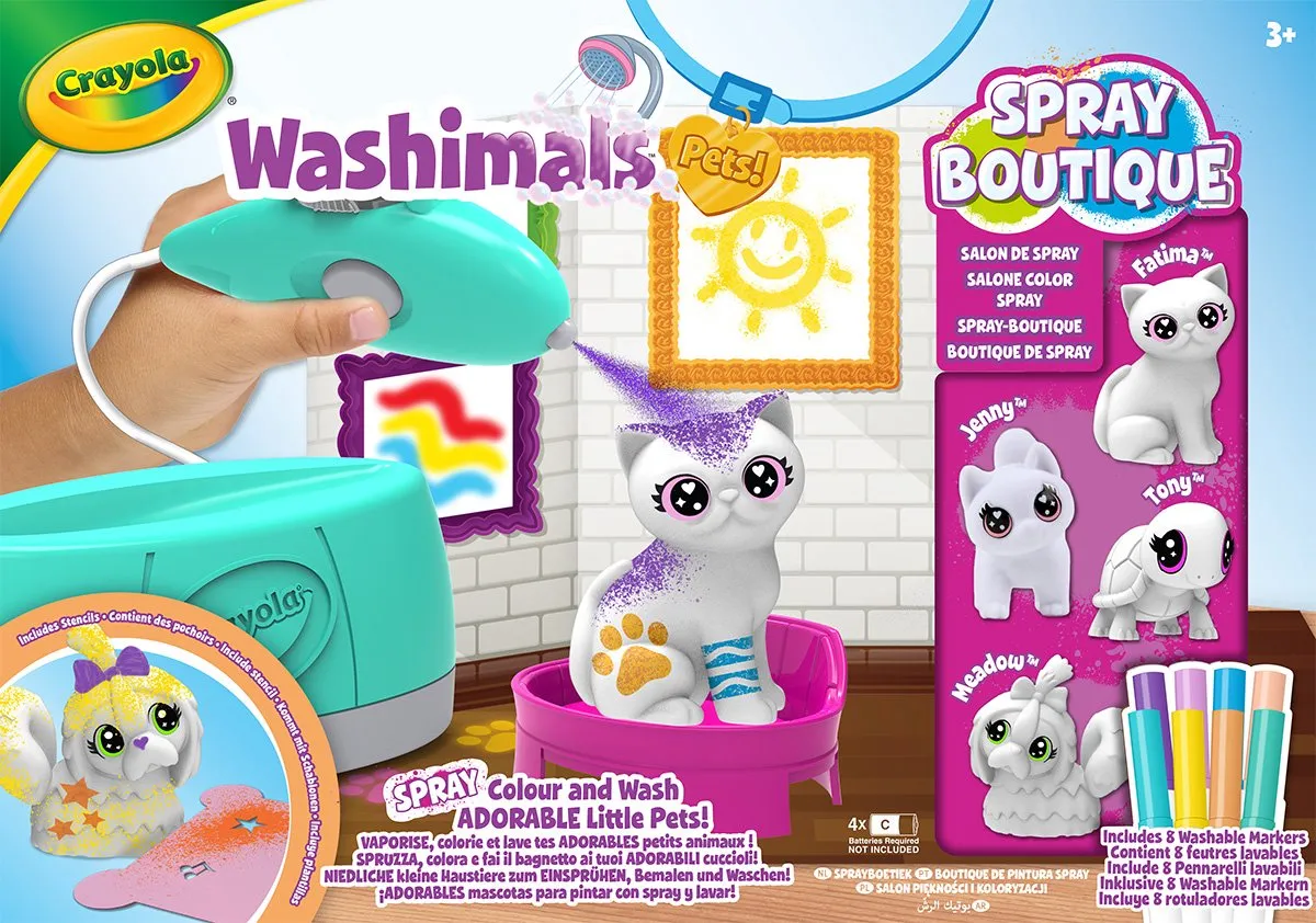 Crayola Washimals Pets Hobbypakket - Airbrush & 4 Dieren