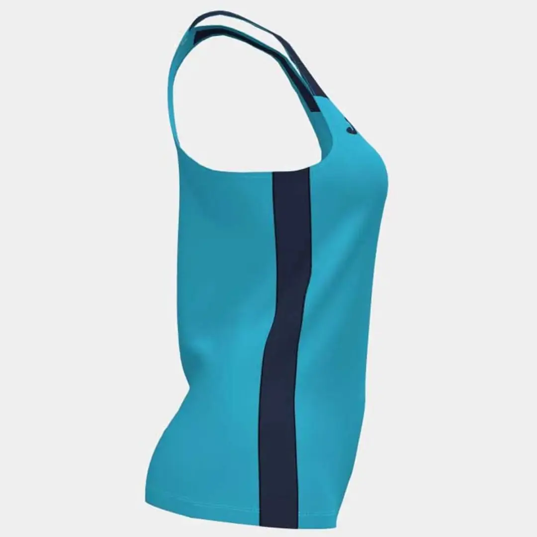Joma Record II Mouwloos T-shirt - S - Turquoise Fluor/Dark Navy