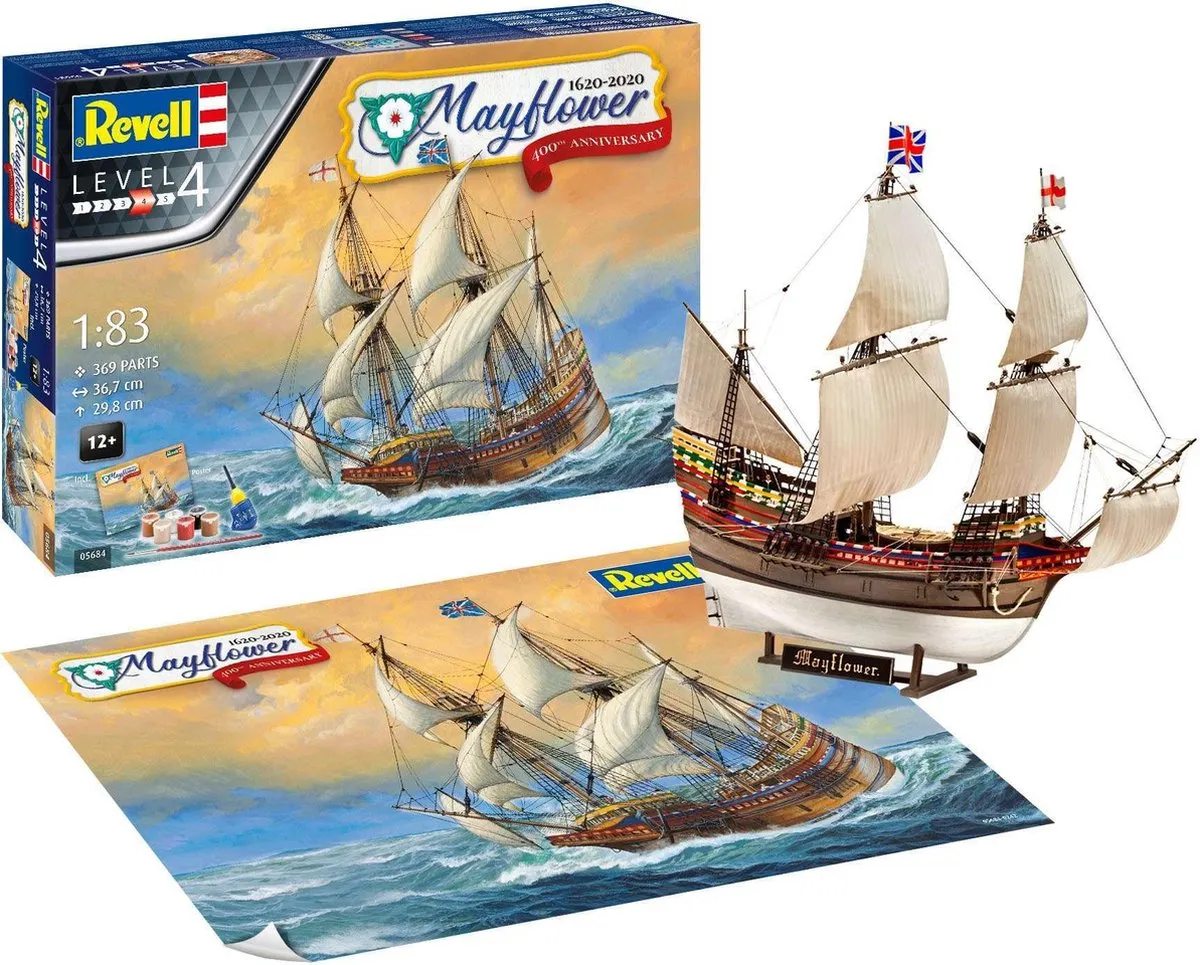 Revell 05684 Mayflower Modelbouwpakket - 1:83 - 369 Onderdelen - Multi