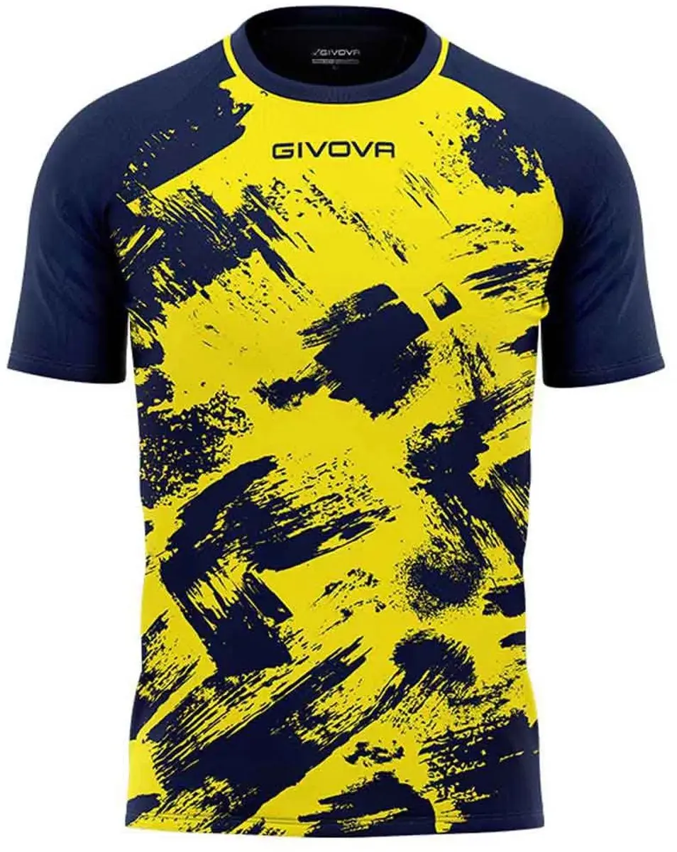 Givova Art T-shirt - Geel/Blauw XS