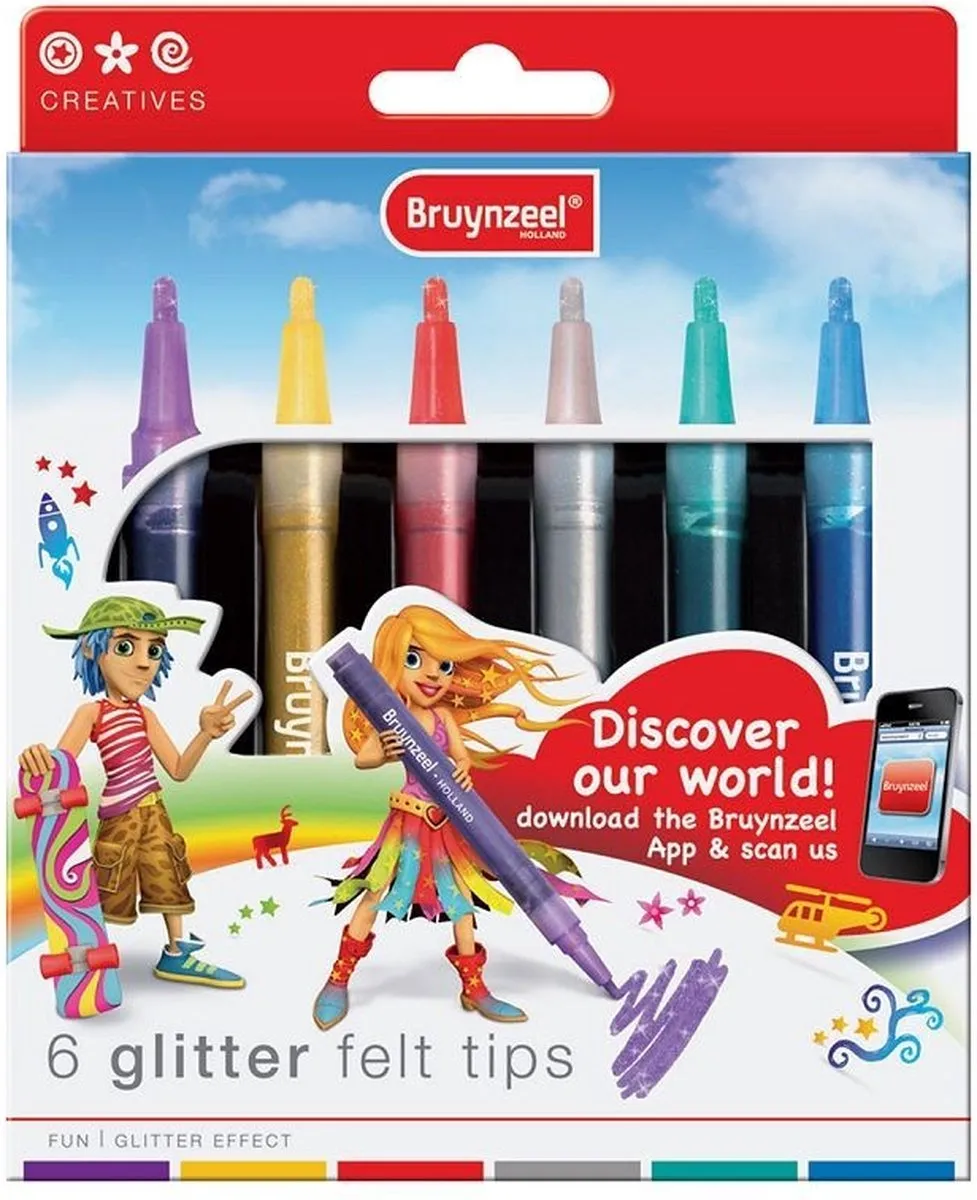 Bruynzeel Inspiring Young 6 Glitterstiften