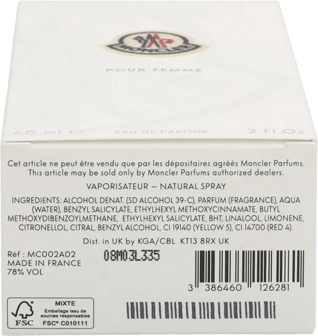 Moncler Eau de Parfum Pour Femme 60ml