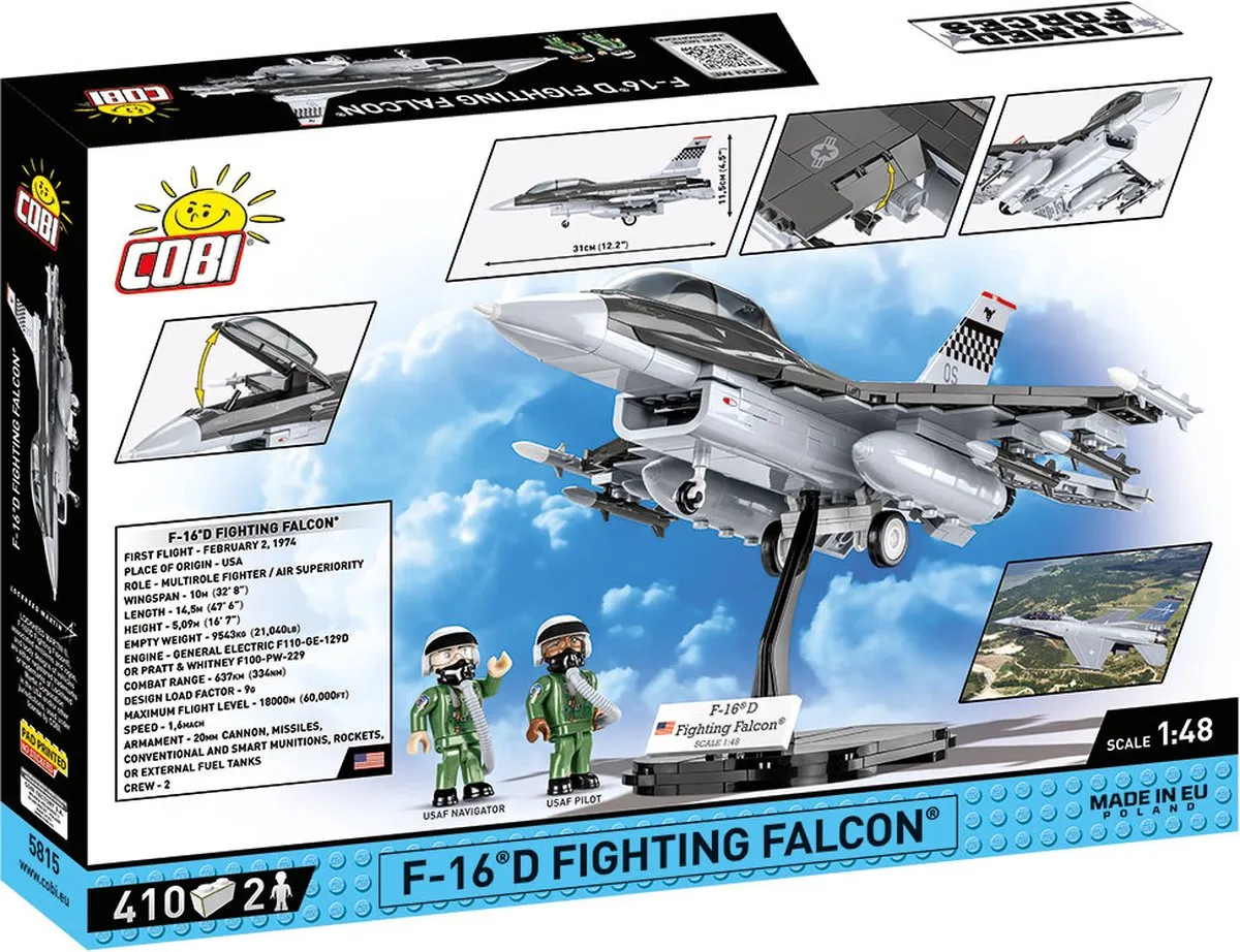 Cobi 5815 F-16D Fighting Falcon - 410 Stuks - 1:48 - afbeelding 4 van 6