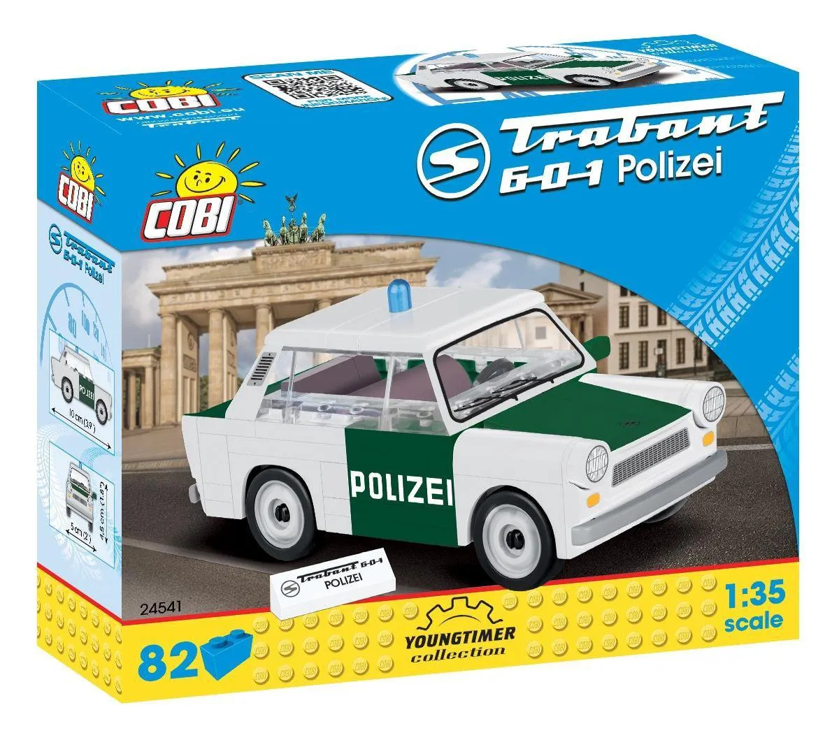 Cobi Youngtimer Trabant Polizei Bouwpakket 24541 - 82-delig - Wit - afbeelding 6 van 6