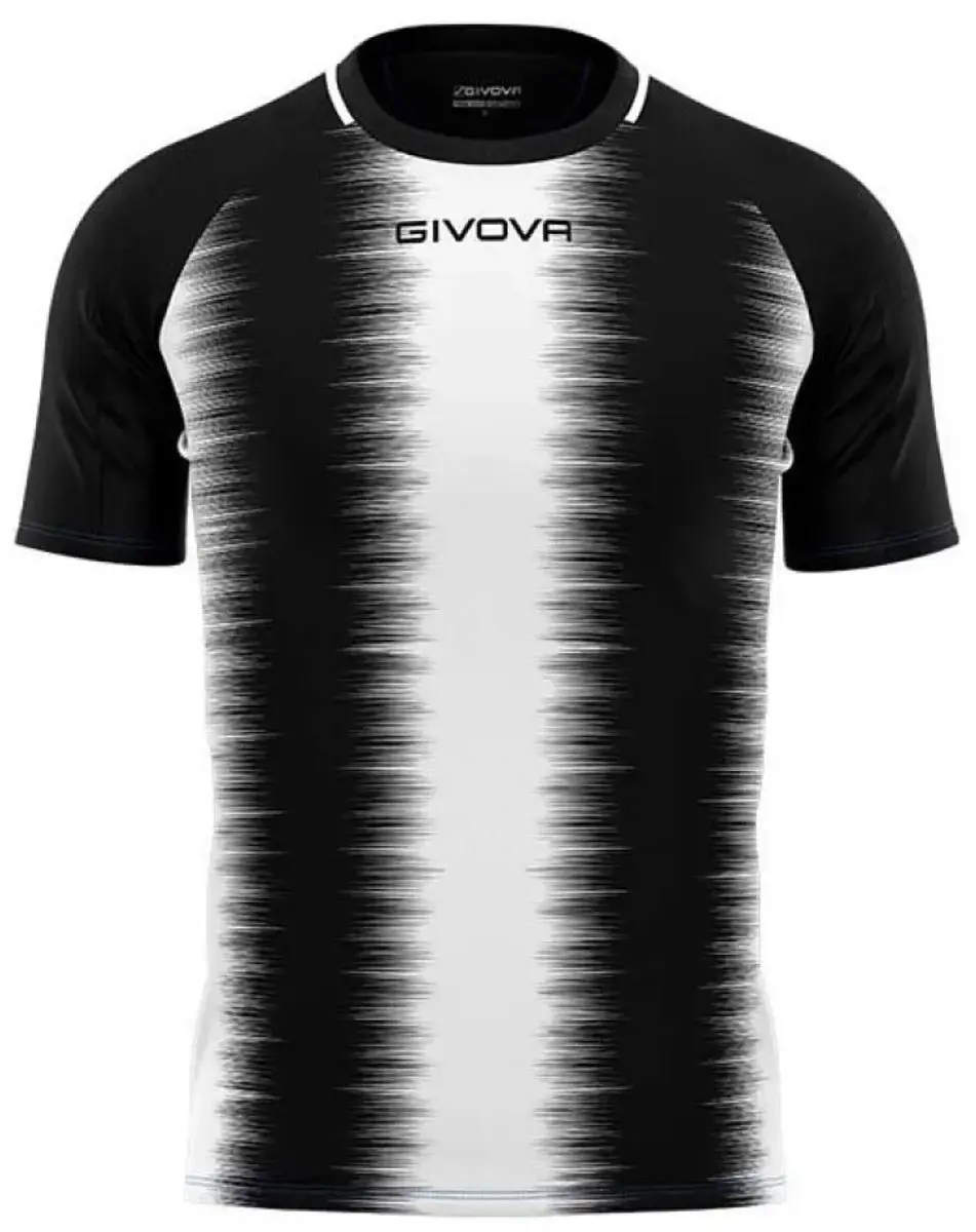 Givova Streep Sport-T-shirt - M - Zwart/Wit