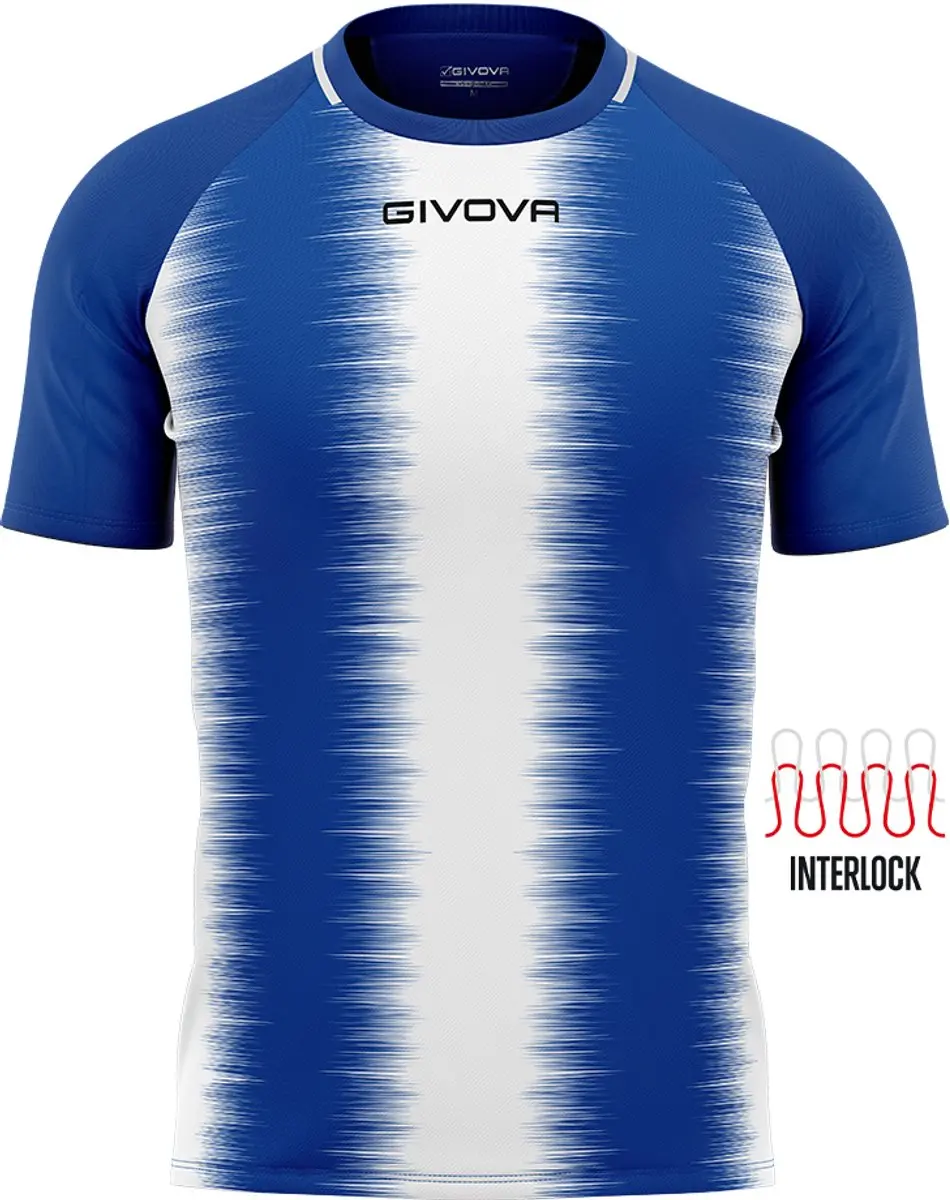 Sport-T-shirt Givova Streep Zwart-wit Zwart
