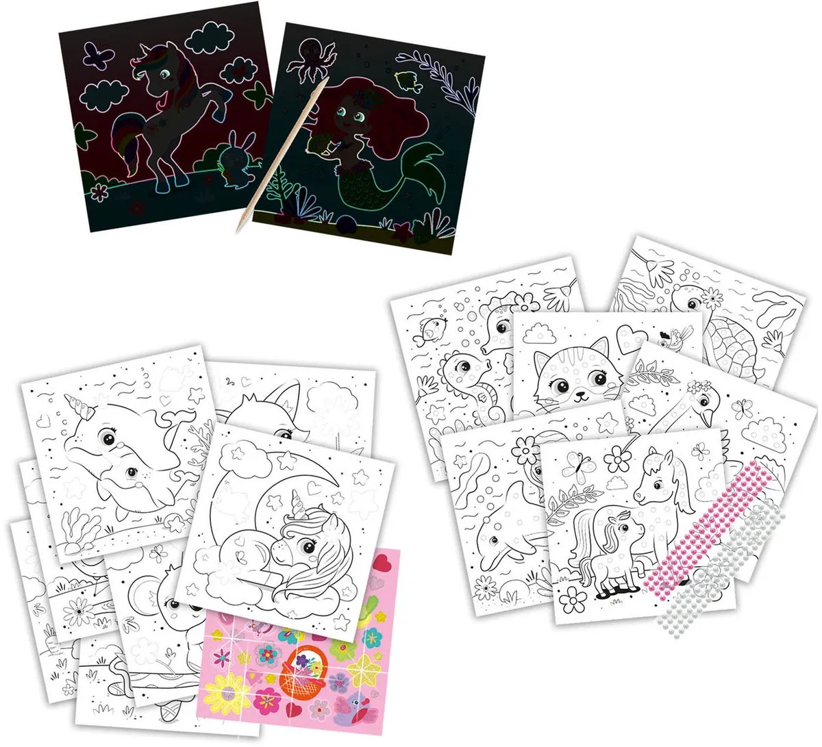 SES Creative Doe Kleurboek Glitter 3-in-1 - 15 Pagina's