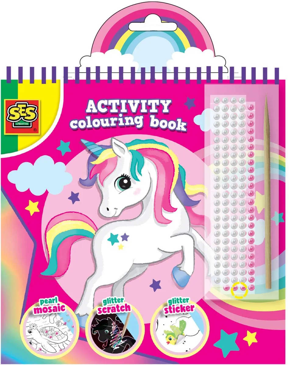 SES Creative Doe Kleurboek Glitter 3-in-1