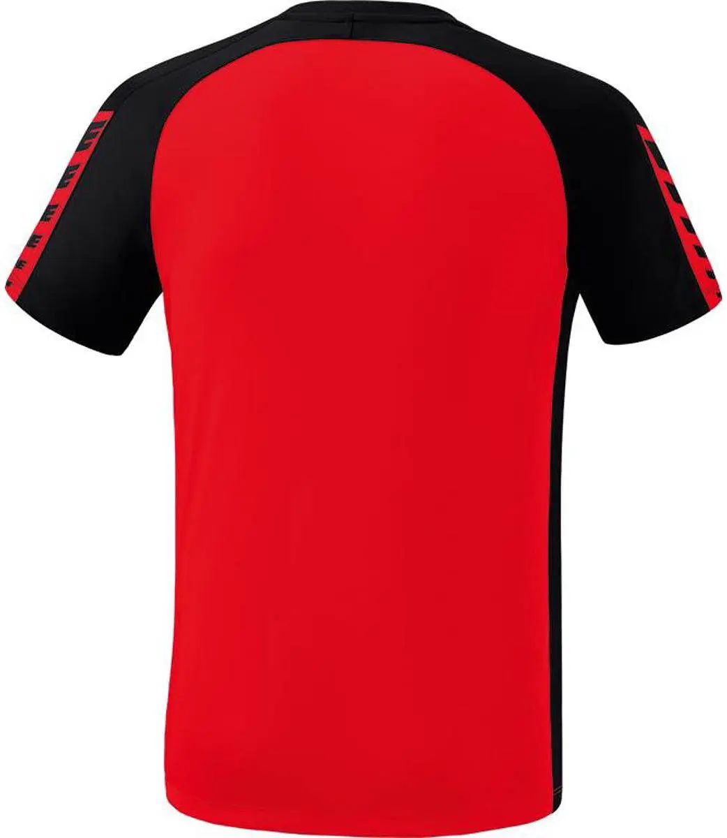 Erima Six Wings T-Shirt Heren - 3XL - Zwart/Rood