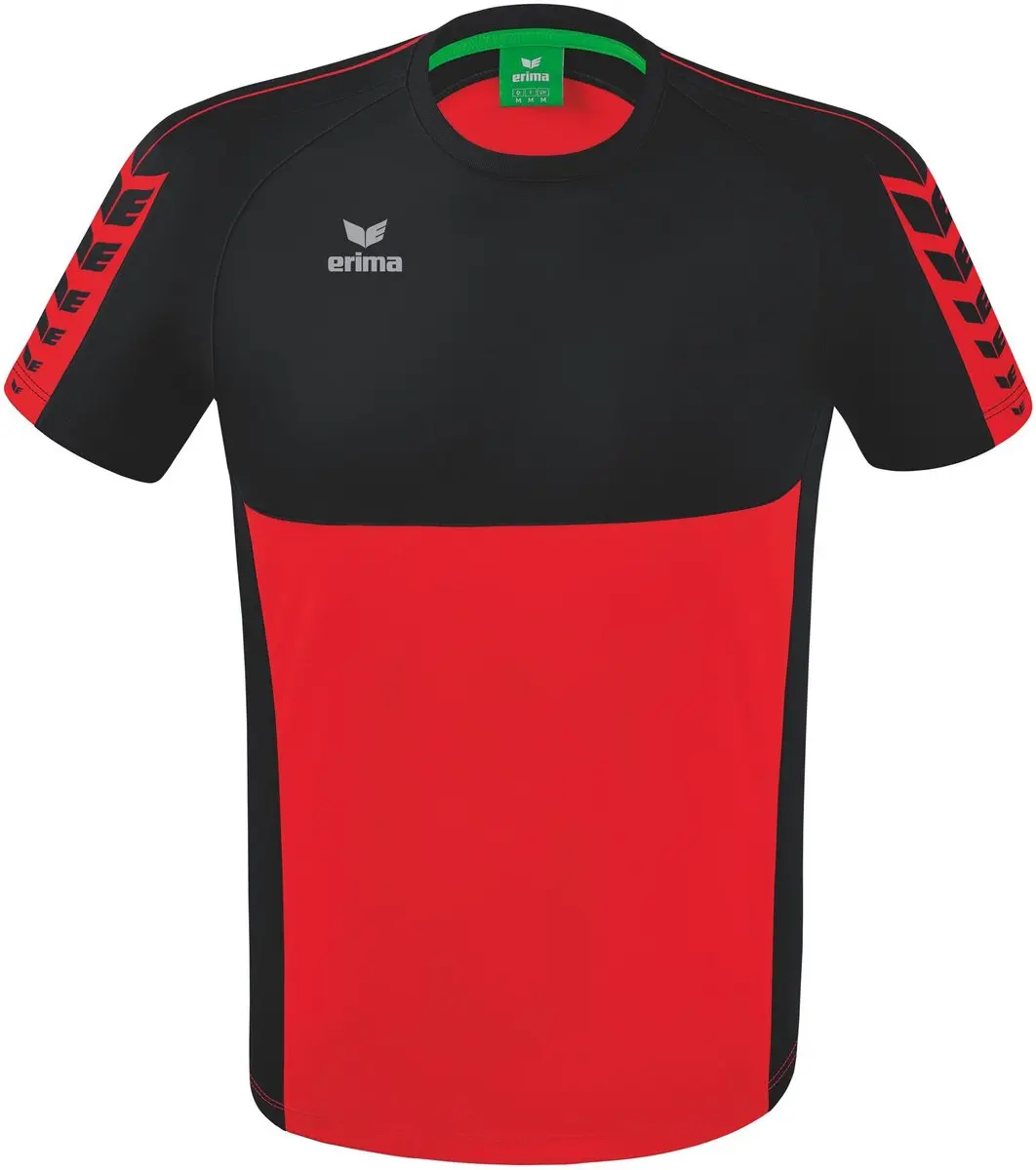 Erima Six Wings T-Shirt Heren - 3XL - Zwart/Rood
