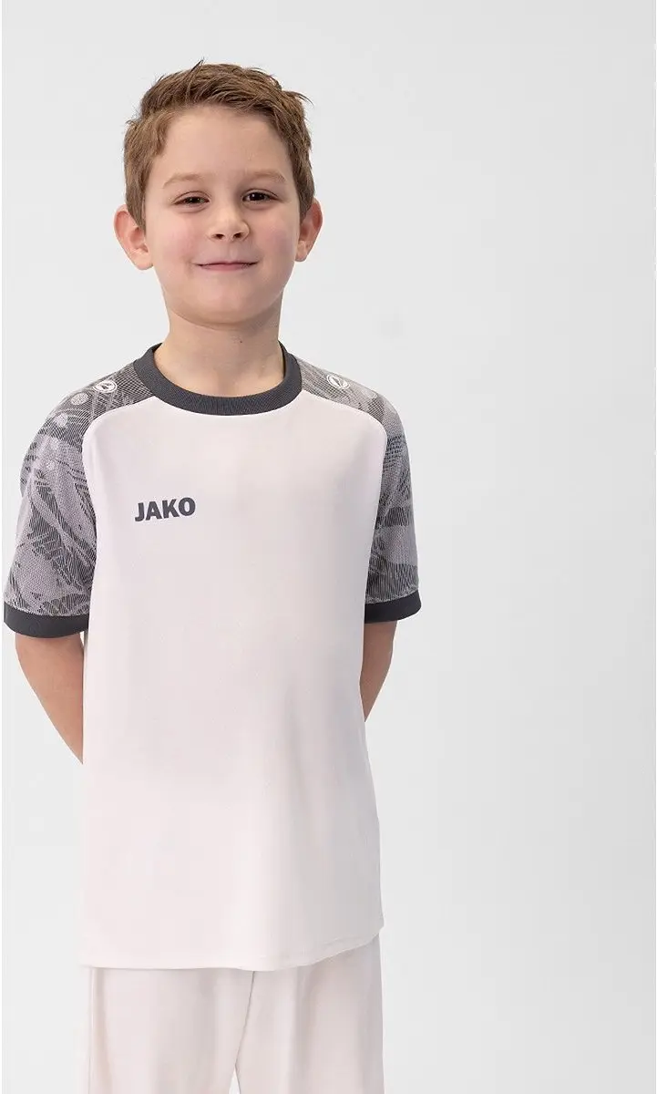 Jako Iconic SS Shirt Junior 164 - Wit/Grijs