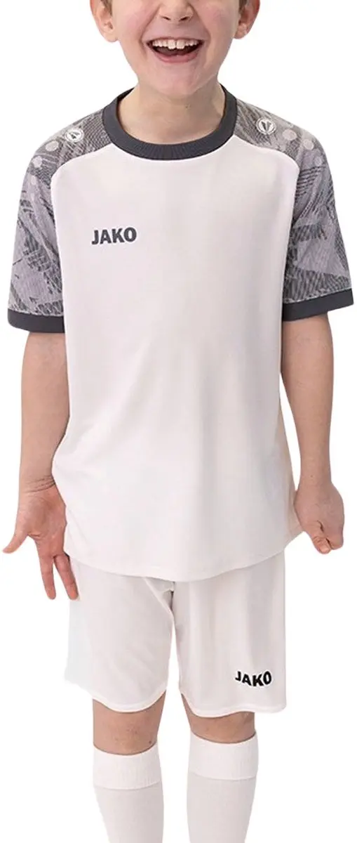 Jako Iconic SS Shirt Junior 164 - Wit/Grijs