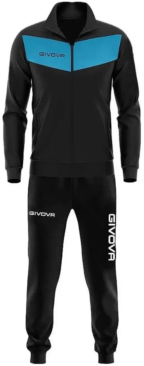 Givova Visa Trainingspak XXL - Zwart/Turquoise