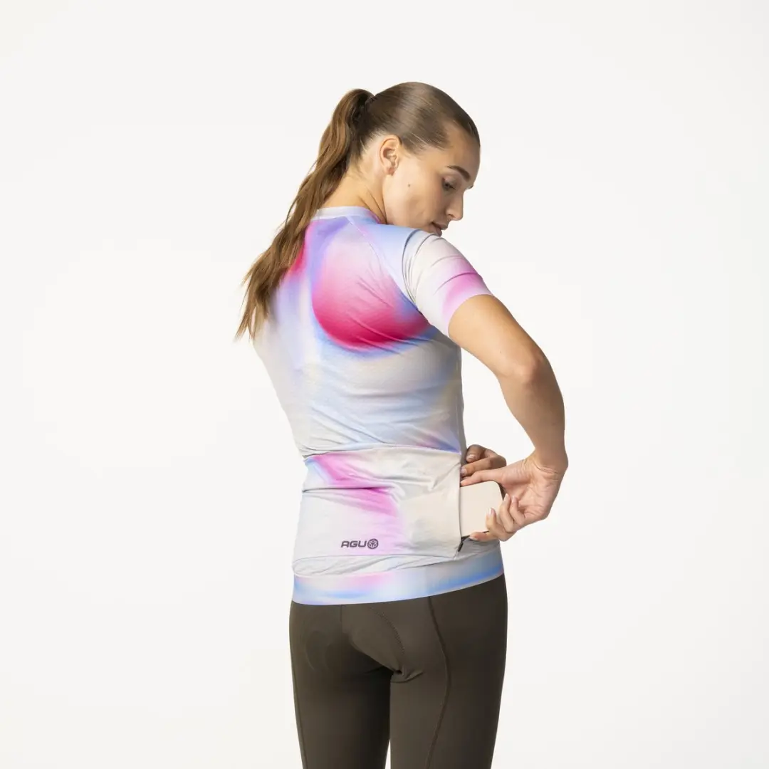 AGU Gradient Swirl Fietsshirt Dames - L - Multicolor - YKK-ritssluiting