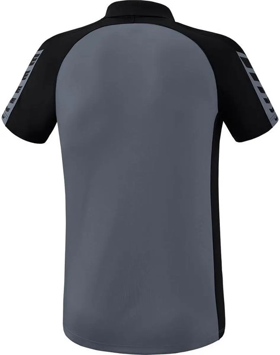 Erima Six Wings Polo Heren - Zwart/Slate Grey L