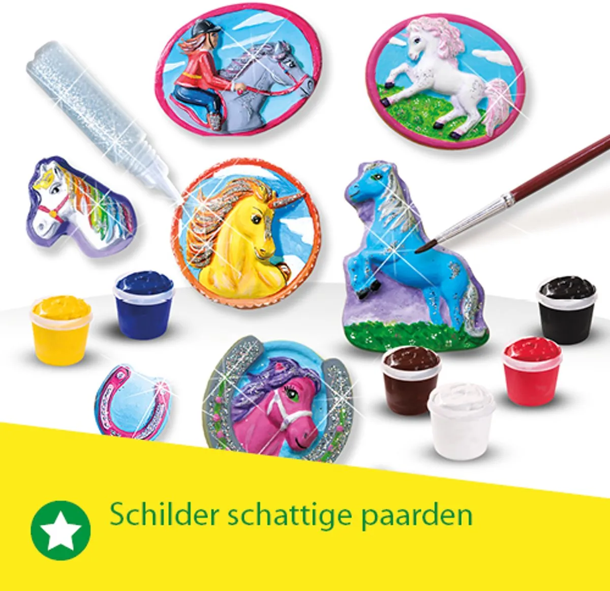 SES Creative Hobby Pink Knutselset Fantasiepaarden - 10 Stuks