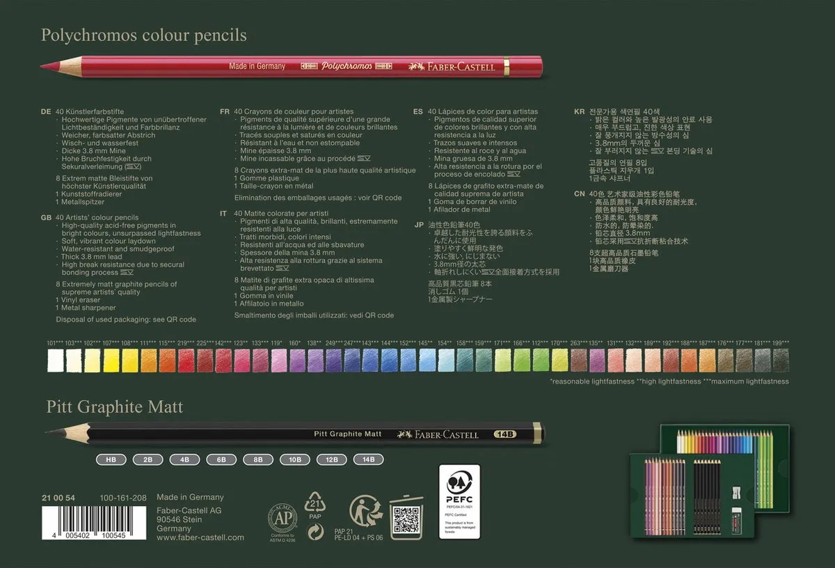 Faber-Castell Polychromos & Pitt Grafiet Mat Tekenset 50-delig