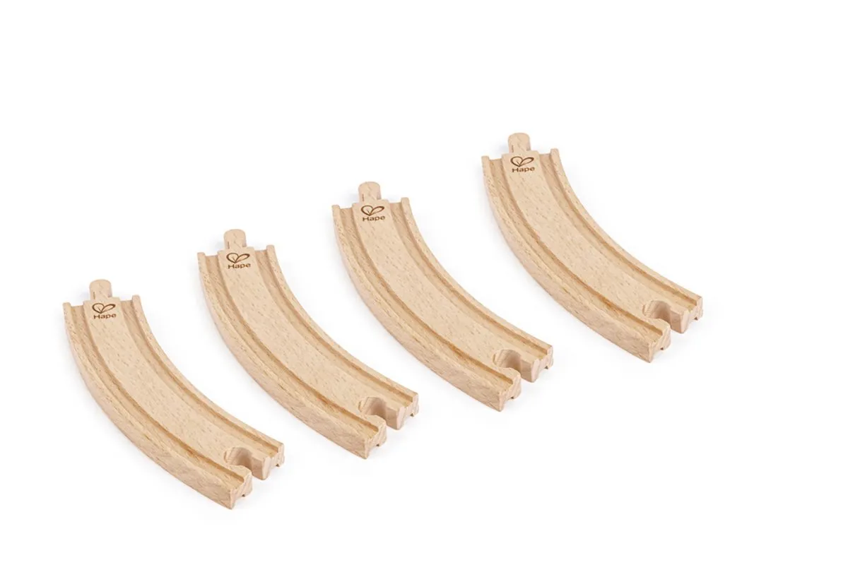 Hape Houten Treinbaan E3777 - 4 Stuks - Bruin