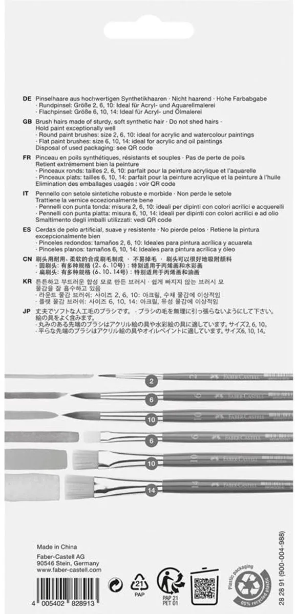 Faber-Castell FC-282891 Penselenset - 9 Stuks