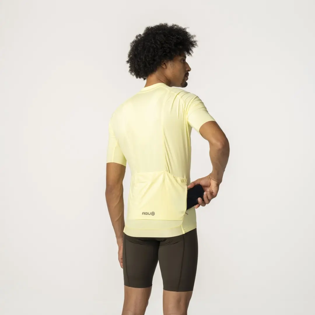 AGU Solid Wielrenshirt Heren XXL - Beige - 4-Way Stretch