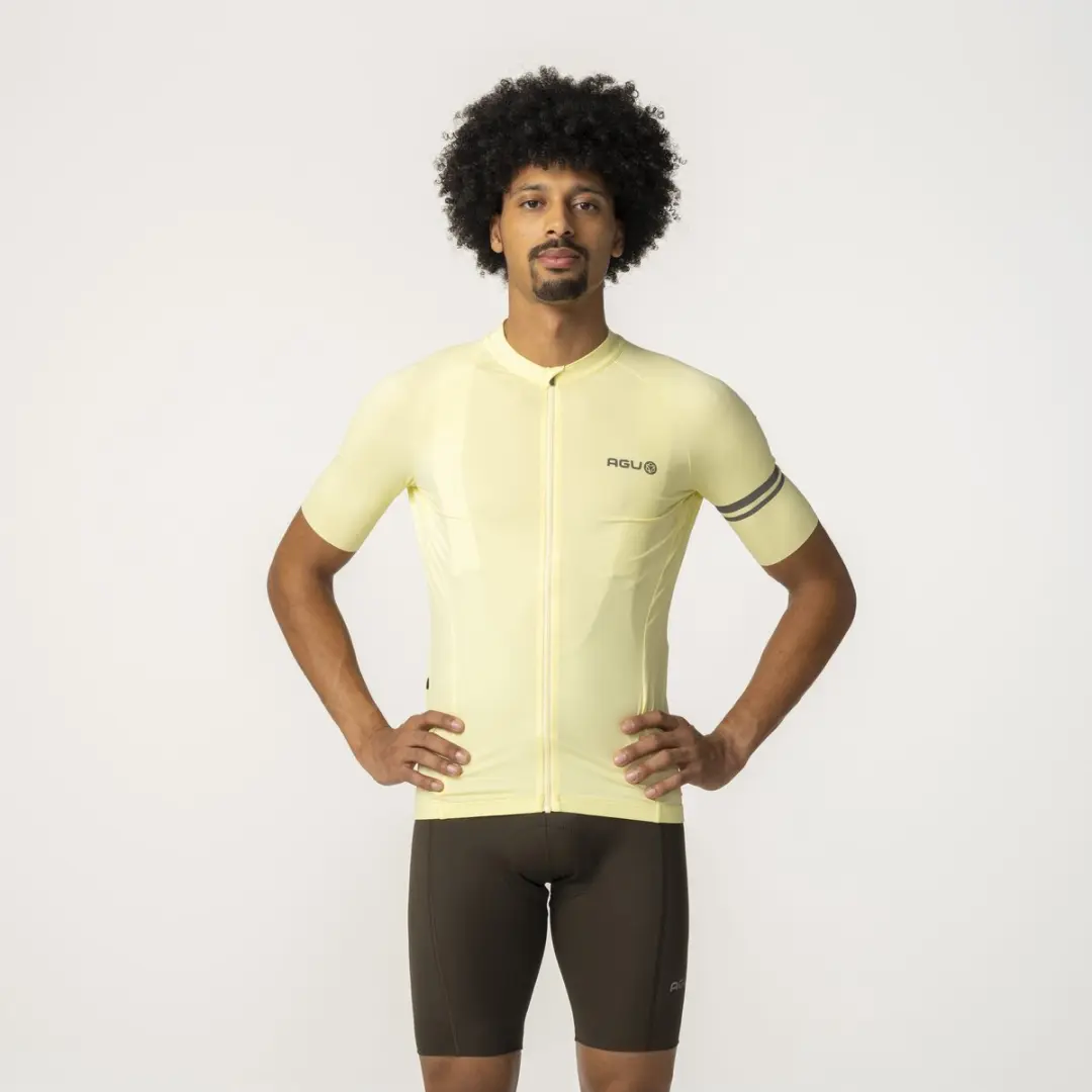 AGU Solid Wielrenshirt Heren XXL - Beige - 4-Way Stretch