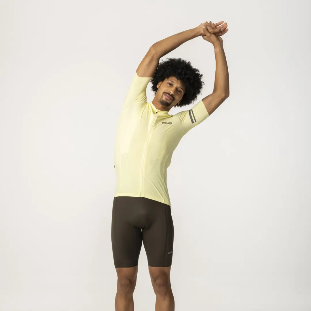 AGU Solid Wielrenshirt Heren XXL - Beige - 4-Way Stretch