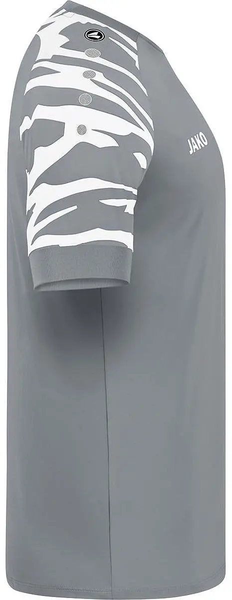 JAKO Wild Shirt Heren Korte Mouw - L - Steengrijs/Wit