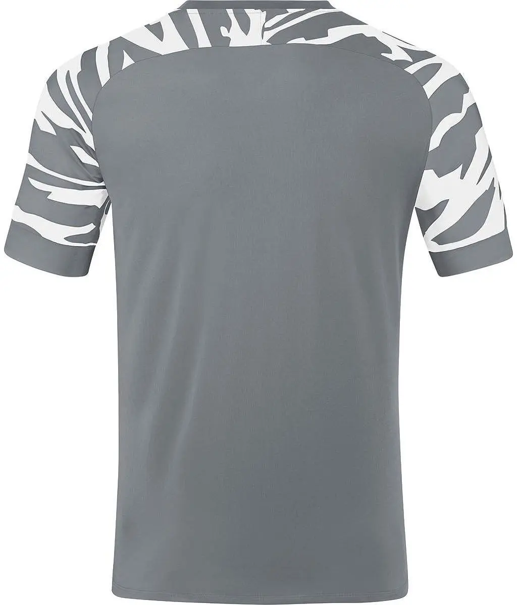 JAKO Wild Shirt Heren Korte Mouw - L - Steengrijs/Wit