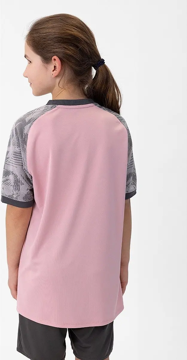 JAKO Iconic Shirt Korte Mouw Kinderen 128 - Antiek Roze/Zachtgrijs/Antra Light