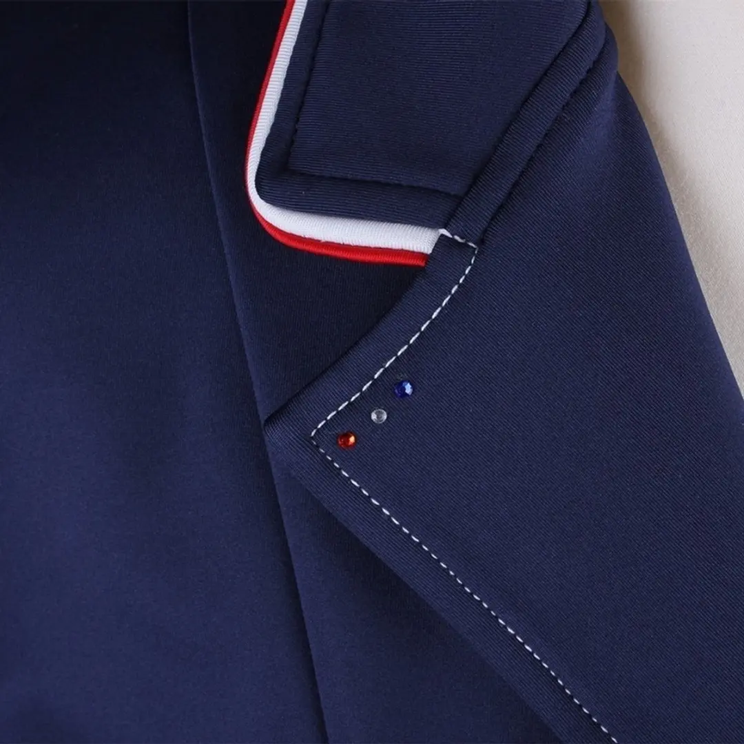 QHP Wedstrijdjas Coco Kids - 164 - Navy/Wit/Rood