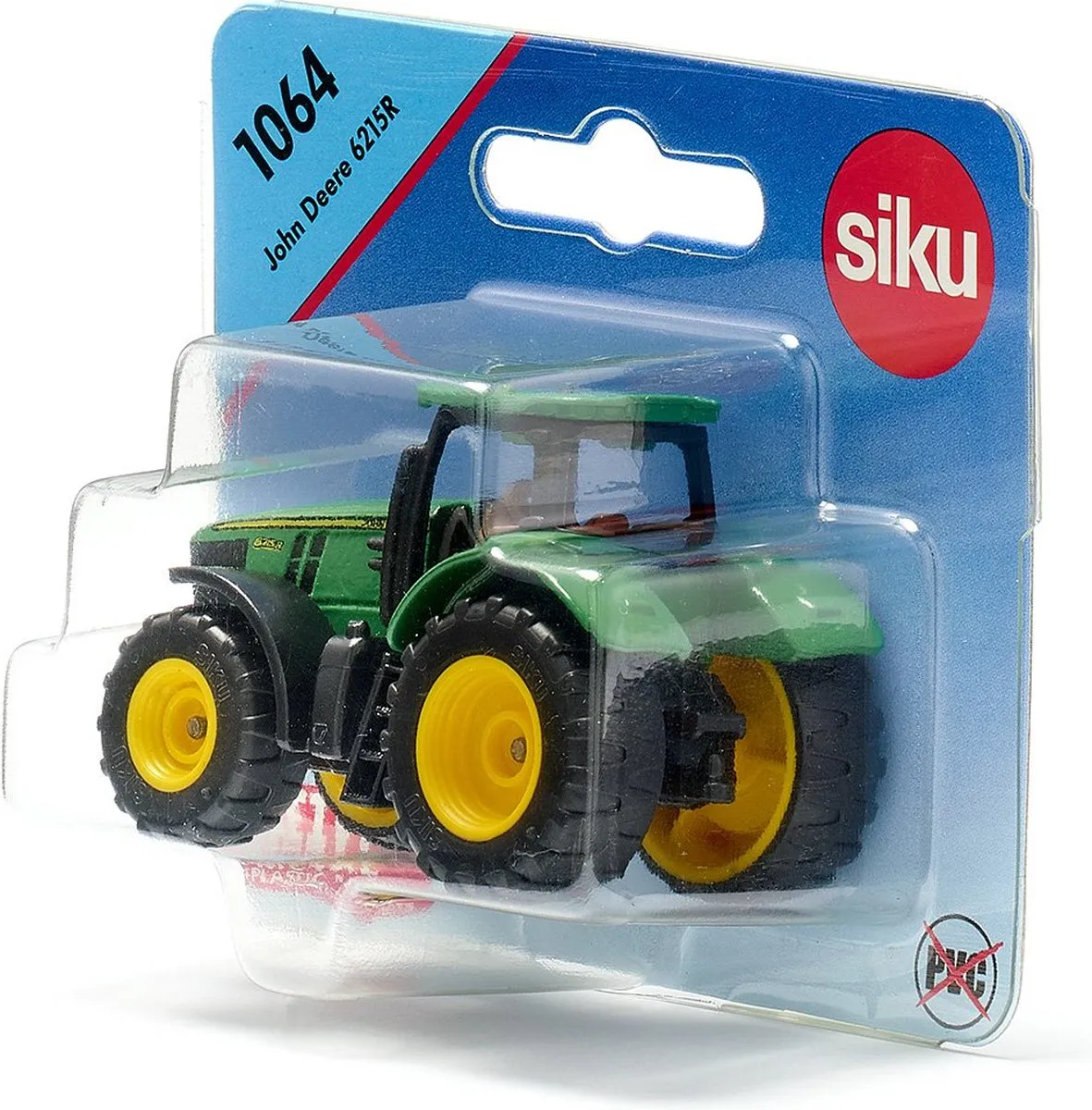 SIKU John Deere 6250R Tractor 6,7cm - Groen/Geel