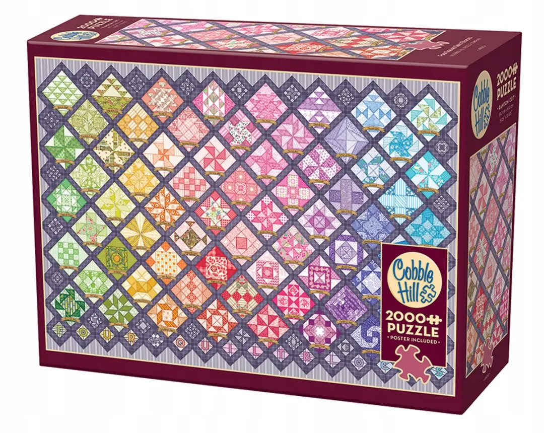 Merkloos Puzzel 2000 Stukjes: Regenboog Patchwork