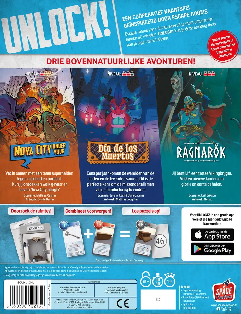 Space Cowboys Unlock! Bovennatuurlijke Avonturen Kaartspel SPC13-012 - 1-6 Spelers