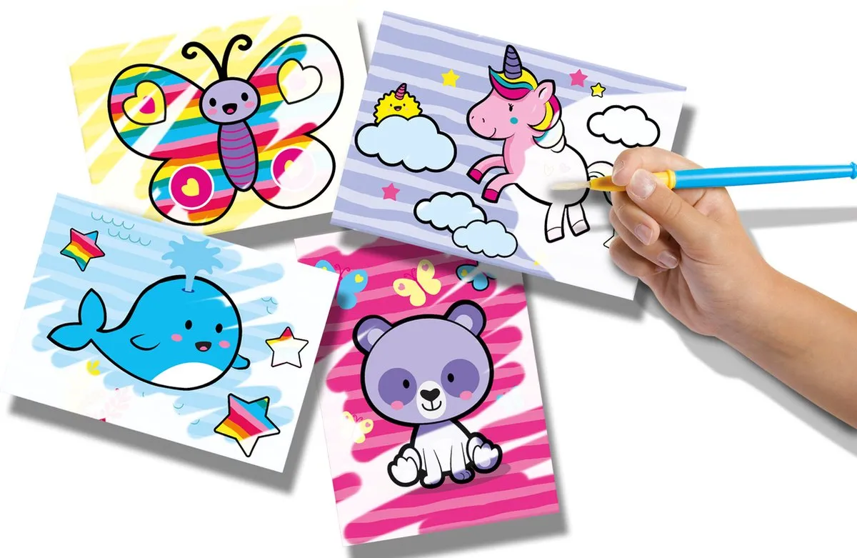 SES Creative My First Kleuren met Water - Fantasie Dieren - 4 Stuks
