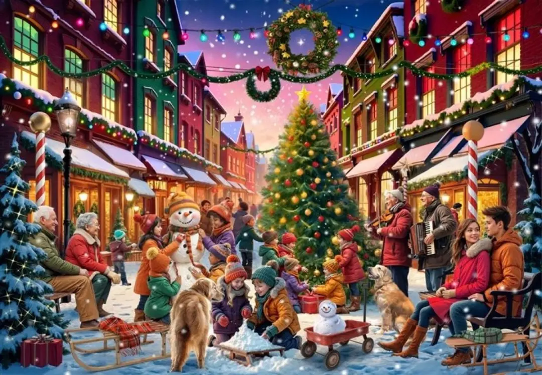 Bluebird Puzzle kerst puzzel Christmas Street