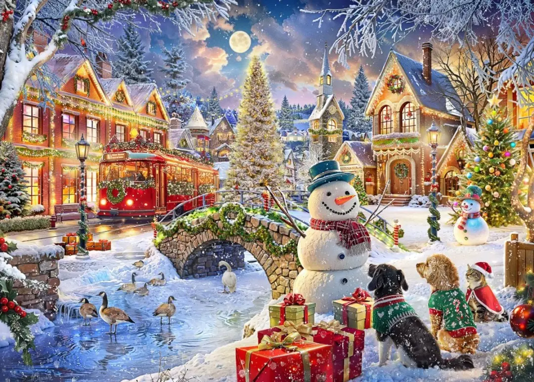 Bluebird Puzzle kerst puzzel Villa Christmas