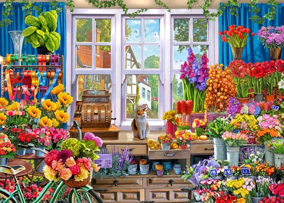 Bluebird Puzzle Flower Shoppe