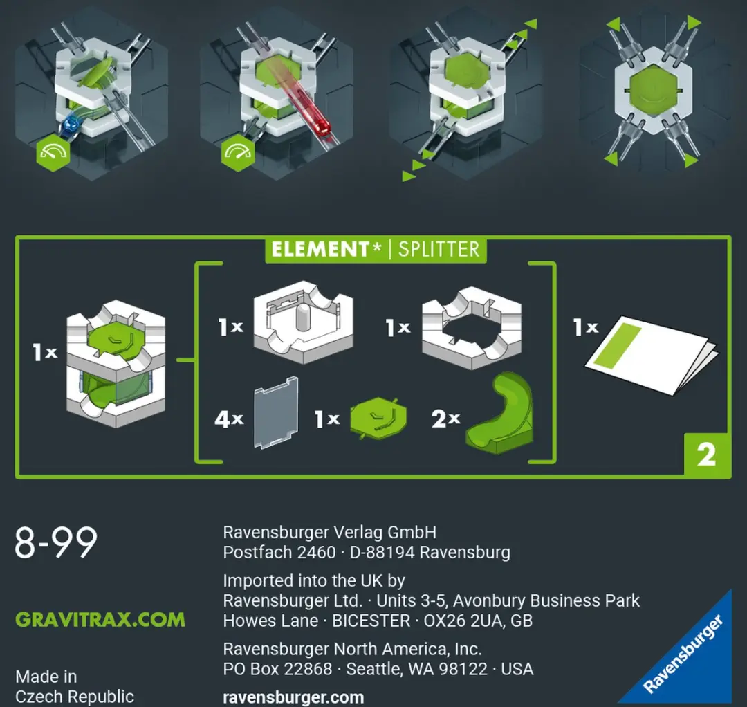 GraviTrax PRO Splitter Uitbreiding - 13 Baandelen - afbeelding 3 van 6