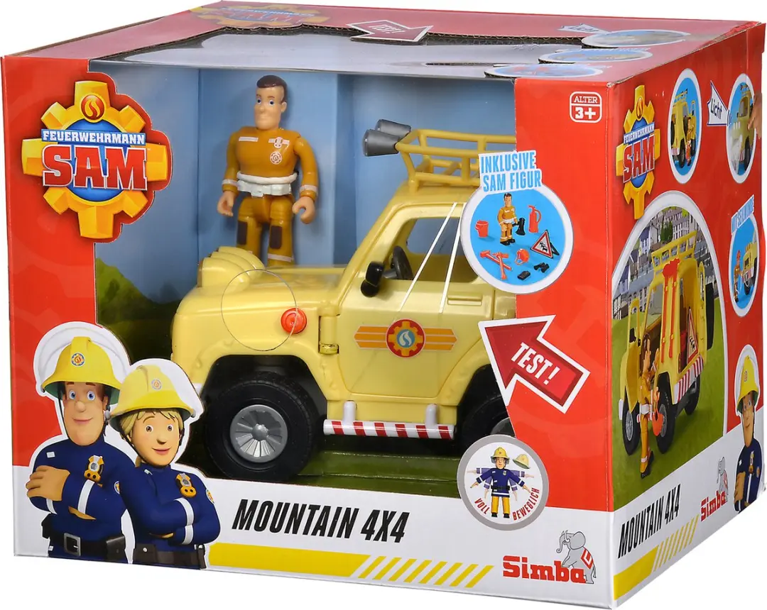 Simba Brandweerman Sam Mountain 4x4 Speelgoedvoertuig Rood - MPN 109252511038 - afbeelding 4 van 6