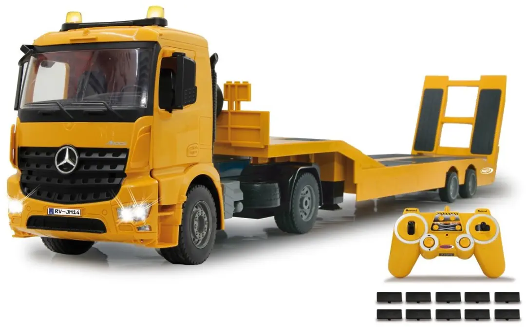 Jamara 405107 RC Vrachtwagen Mercedes-Benz Arocs met Platte Trailer