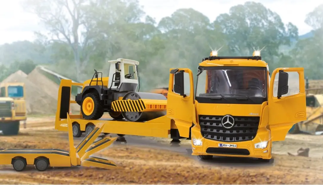 Jamara 405107 RC Vrachtwagen Mercedes-Benz Arocs met Platte Trailer - afbeelding 6 van 6