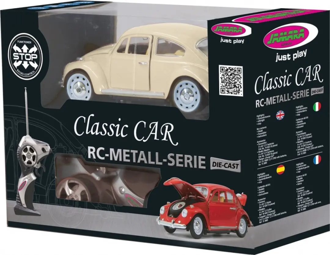 Jamara Volkswagen Kever RC Auto 405111 - 1:18 - Crèmewit - afbeelding 4 van 6