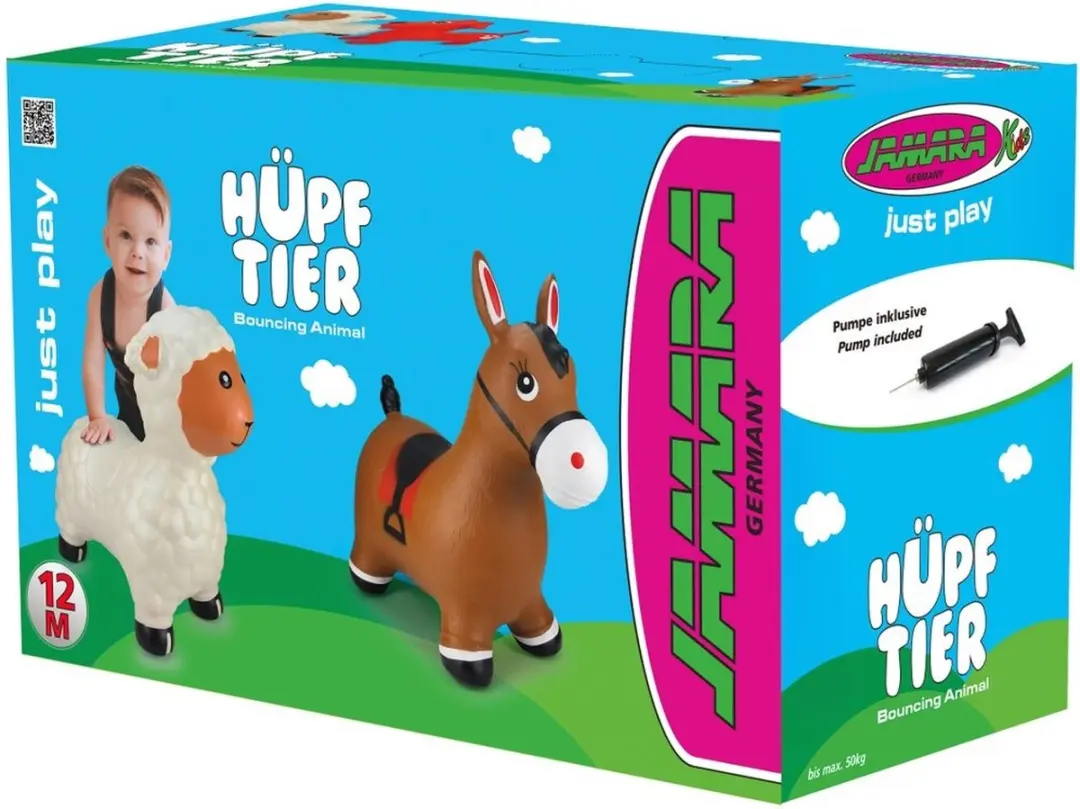 Jamara Skippybal Schaap Wit Junior met Pomp - afbeelding 6 van 6