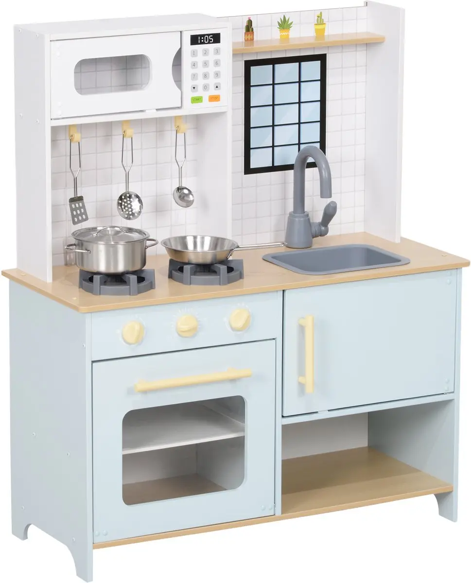 AIYAPLAY Speelkeukenset voor kinderen MDF, roestvrij staal 72L x 33B x 85,2H cm
