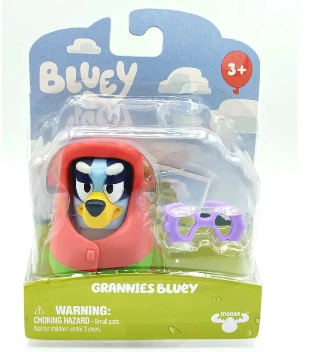 Bluey Grannies Bingo met paarse bril speelfiguur 5 cm
