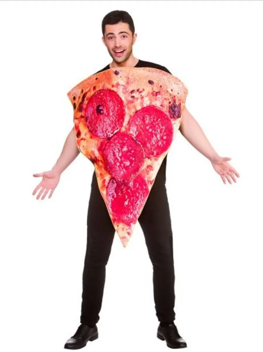 Pizza punt kostuum met salami